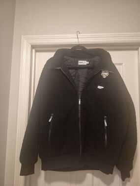 Wellen Black Quilted Fleece Sherpa Insulated Jacket XL